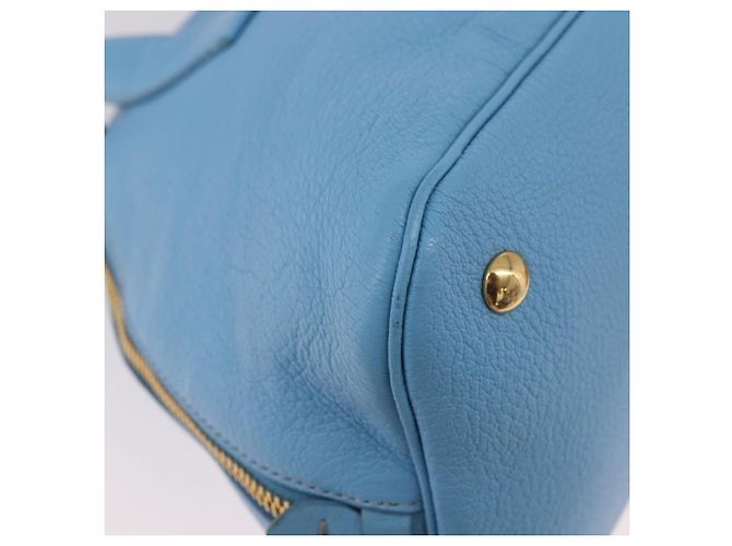 Miu Miu Hand Bag Leather 2way Light Blue Gold - vista 9