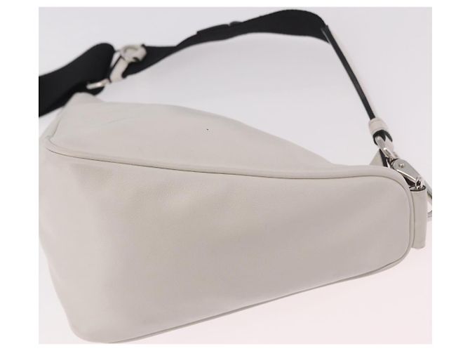 PRADA Schultertasche Leder Weiß Silber - Ansicht 17