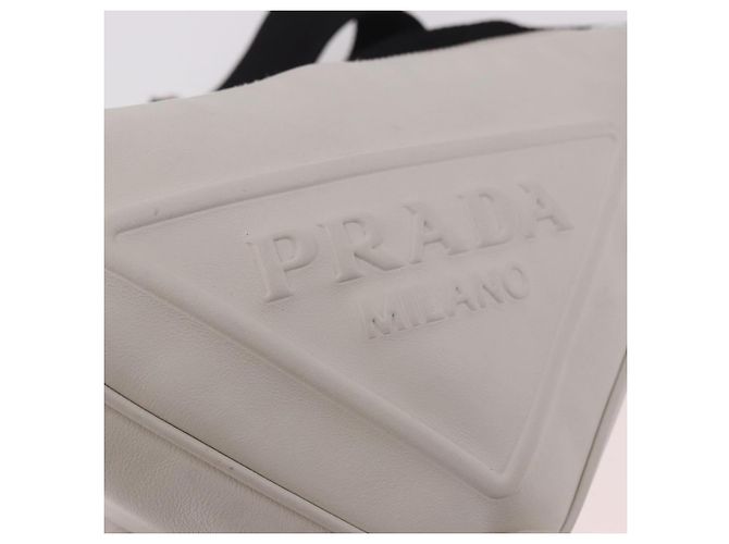PRADA Schultertasche Leder Weiß Silber - Ansicht 18
