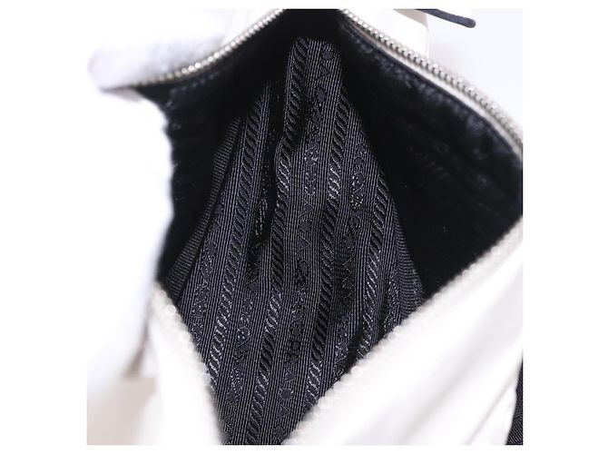 PRADA Schultertasche Leder Weiß Silber - Ansicht 20