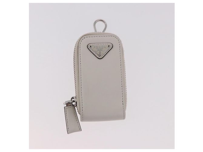 PRADA Schultertasche Leder Weiß Silber - Ansicht 22