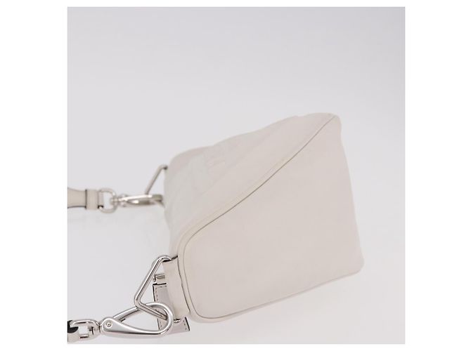 PRADA Schultertasche Leder Weiß Silber - Ansicht 4