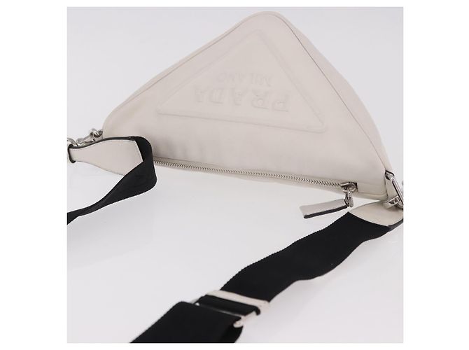 PRADA Schultertasche Leder Weiß Silber - Ansicht 6
