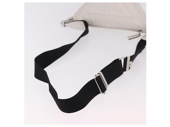 PRADA Schultertasche Leder Weiß Silber - Ansicht 7