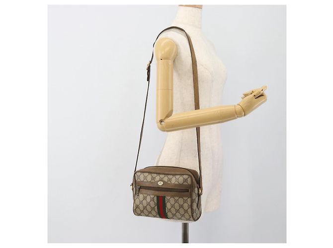 GUCCI GG Supreme Shoulder Bag PVC Beige - vista 21