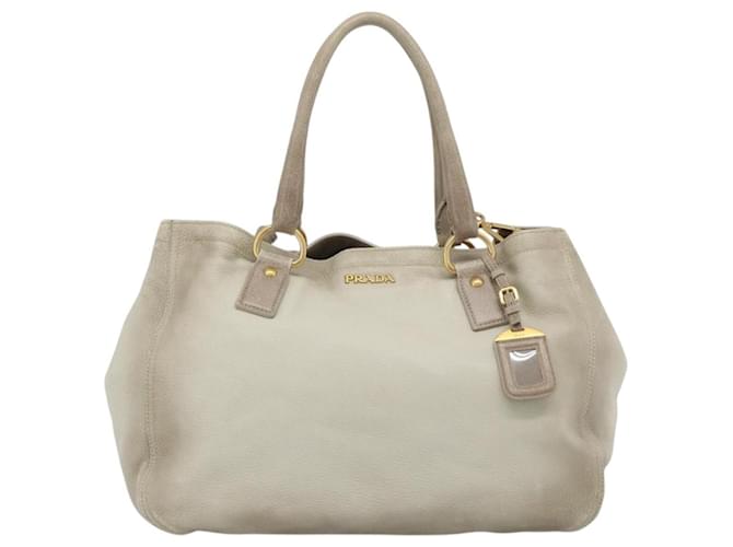 PRADA Tote Bag Leather 2way Beige - vista 13