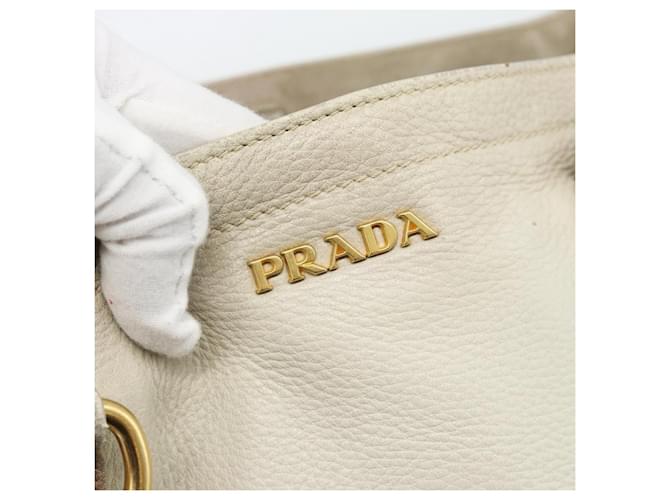 PRADA Tote Bag Leather 2way Beige - vista 19