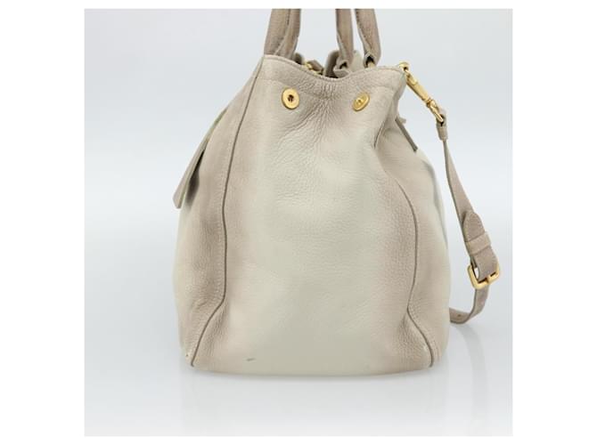 PRADA Tote Bag Leather 2way Beige - vista 3