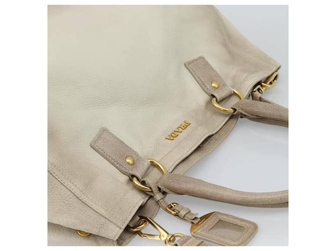 PRADA Tote Bag Leather 2way Beige - vista 6