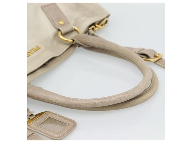 PRADA Tote Bag Leather 2way Beige - vista 7
