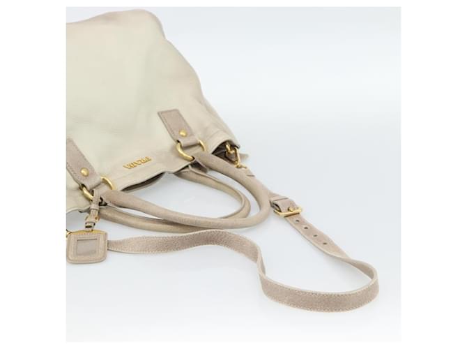 PRADA Tote Bag Leather 2way Beige - vista 8