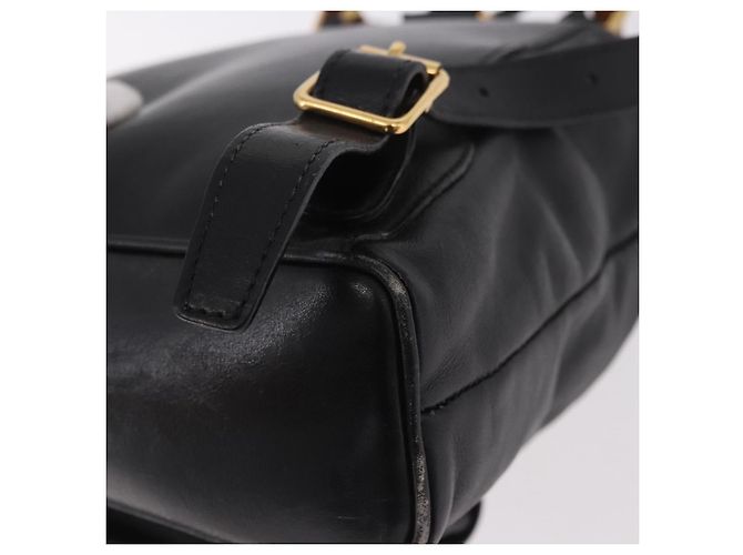 GUCCI Bamboo Backpack Leather Black Gold 003 2034 0030 - vista 19