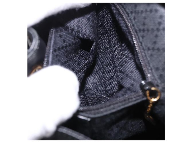 GUCCI Bamboo Backpack Leather Black Gold 003 2034 0030 - vista 27