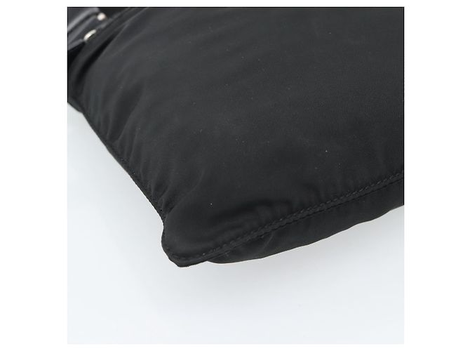 Borsa a tracolla PRADA in nylon nero e argento, autentica BA13615A - vista 11