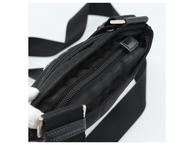 Borsa a tracolla PRADA in nylon nero e argento, autentica BA13615A - vista 6