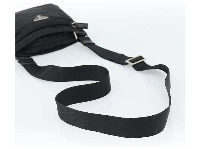 Borsa a tracolla PRADA in nylon nero e argento, autentica BA13615A - vista 7