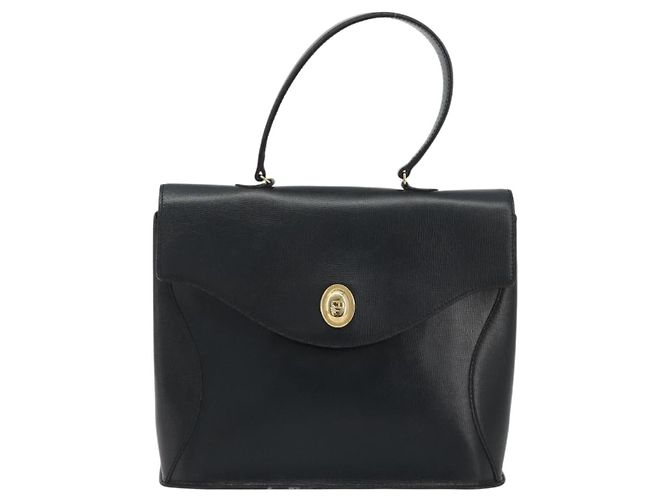 Christian Dior Hand Bag Leather Navy Gold - vista 13