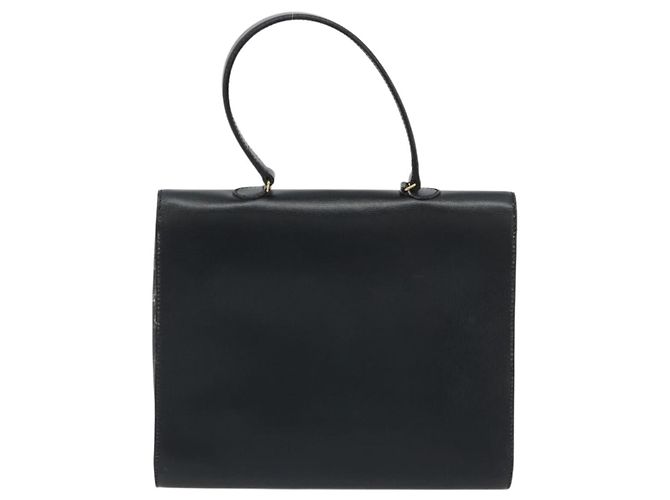 Christian Dior Hand Bag Leather Navy Gold - vista 2