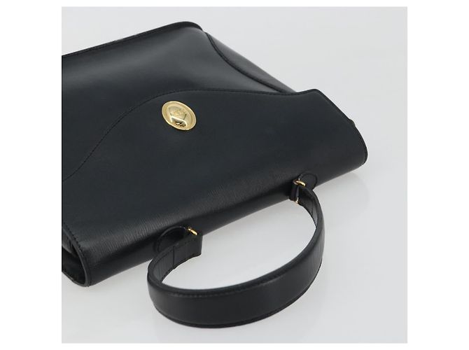 Christian Dior Hand Bag Leather Navy Gold - vista 6
