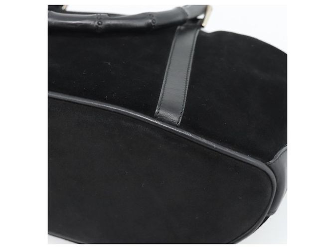 GUCCI Bamboo Hand Bag Suede Black Silver 002 1084 200047 - vista 15