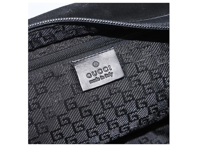 GUCCI Bamboo Hand Bag Suede Black Silver 002 1084 200047 - vista 17