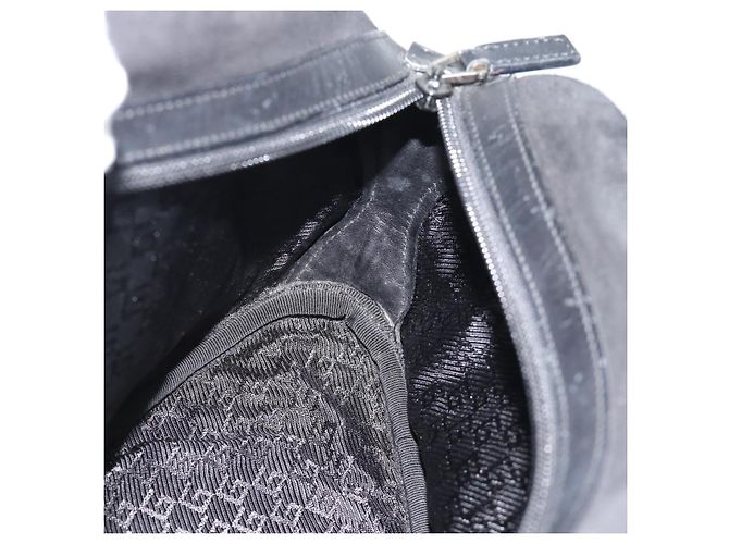 GUCCI Bamboo Hand Bag Suede Black Silver 002 1084 200047 - vista 18
