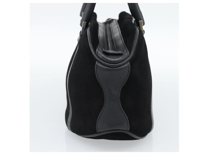 GUCCI Bamboo Hand Bag Suede Black Silver 002 1084 200047 - vista 4