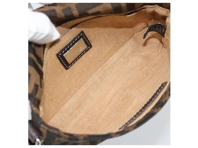 FENDI Zucca Canvas Shoulder Bag Black Brown Silver - vista 11