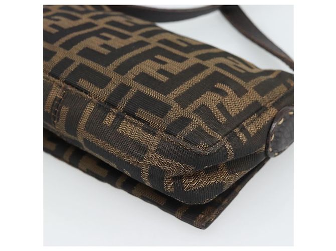 FENDI Zucca Canvas Shoulder Bag Black Brown Silver - vista 15