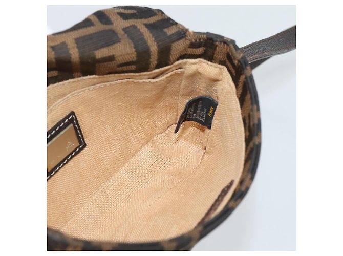 FENDI Zucca Canvas Shoulder Bag Black Brown Silver - vista 19