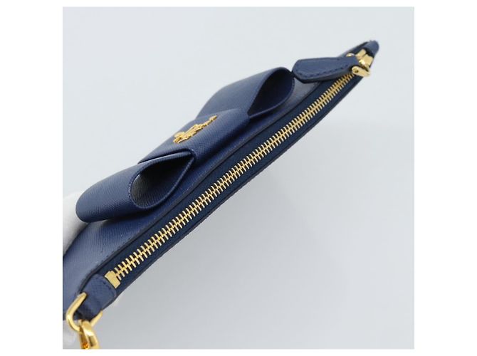 PRADA Clutch Bag Safiano Blue Gold - vista 6