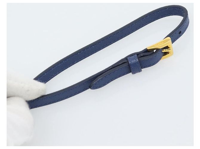 PRADA Clutch Bag Safiano Blue Gold - vista 8