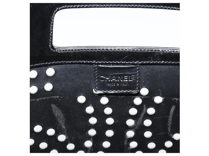 CHANEL Hand Bag Patent leather Black Silver CC - vista 18