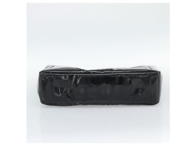 CHANEL Hand Bag Patent leather Black Silver CC - vista 5