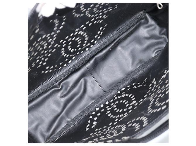 CHANEL Hand Bag Patent leather Black Silver CC - vista 9