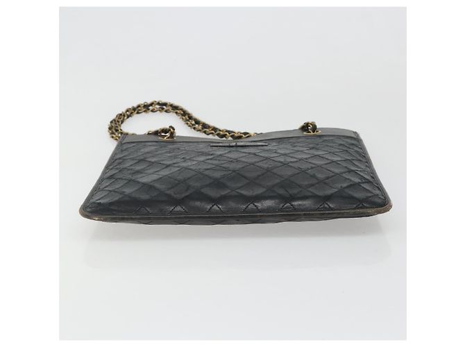CHANEL Chain Tote Bag Lamb Skin Black Gold CC - vista 10