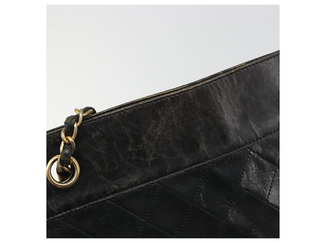 CHANEL Chain Tote Bag Lamb Skin Black Gold CC - vista 15