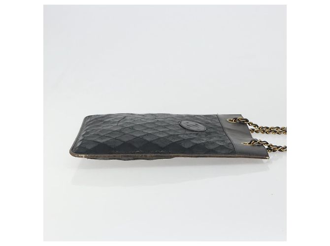 CHANEL Chain Tote Bag Lamb Skin Black Gold CC - vista 4