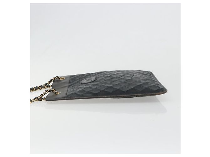 CHANEL Chain Tote Bag Lamb Skin Black Gold CC - vista 5