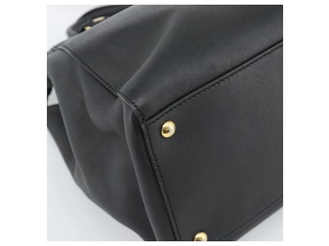FENDI Tote Bag Leather 2way Black Gold - vista 13