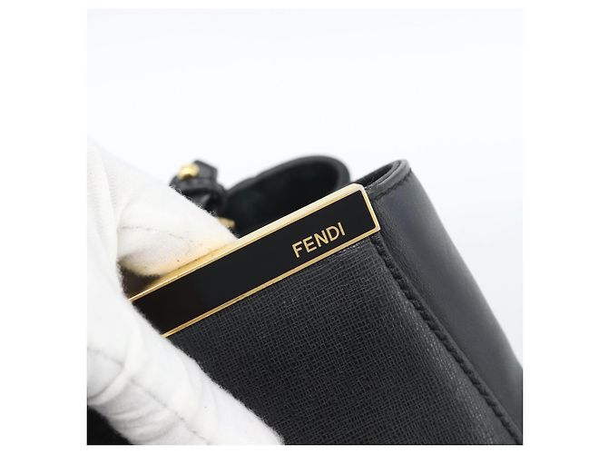 FENDI Tote Bag Leather 2way Black Gold - vista 17
