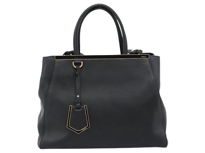 FENDI Tote Bag Leather 2way Black Gold - vista 2