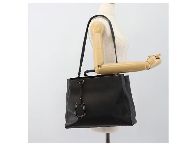 FENDI Tote Bag Leather 2way Black Gold - vista 27