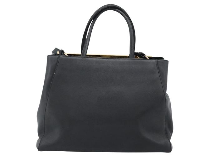 FENDI Tote Bag Leather 2way Black Gold - vista 3
