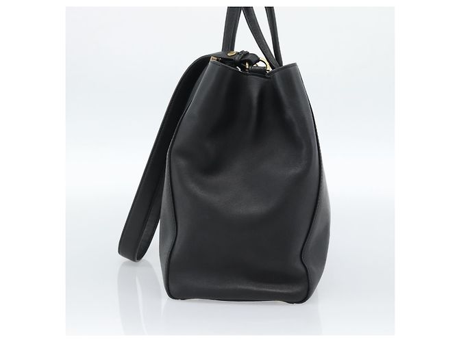 FENDI Tote Bag Leather 2way Black Gold - vista 5