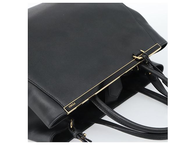FENDI Tote Bag Leather 2way Black Gold - vista 6