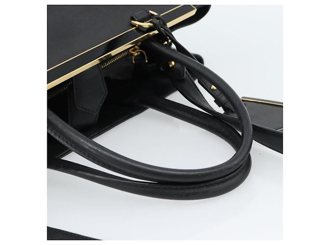 FENDI Tote Bag Leather 2way Black Gold - vista 7