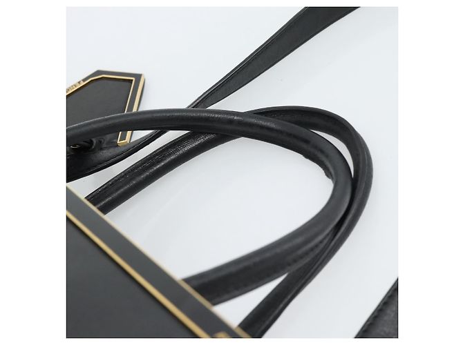 FENDI Tote Bag Leather 2way Black Gold - vista 8