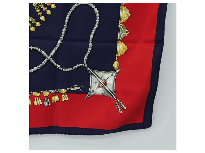 Hermès HERMES Carre 90 Scarf  PARURES DES SABLES  Silk Navy - vista 10