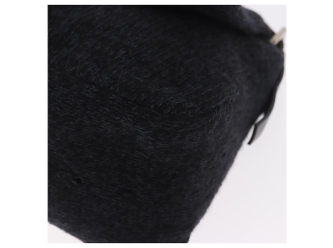 FENDI Mamma Baguette Shoulder Bag Wool Navy Silver - vista 12